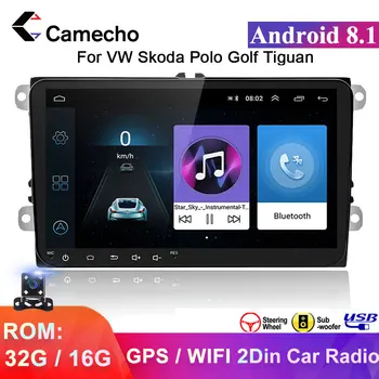 Camecho 2 din Android 8.1 Bil Radio 2Din multimedie-Afspiller GPS til Volkswagen Skoda Octavia Golf 5 6 touran passat B6 Jetta polo