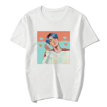 ATEEZ Kpop Mandlige Gruppe Vintage Harajuku koreansk Stil T-Shirt Æstetisk Tøj Sommeren Kvinder kortærmet Kawaii E Gothic Girl Top