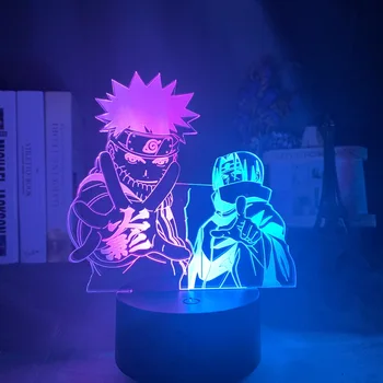 3d-Illusion lampe Naruto Uzumaki og Itachi Uchiha for boligindretning Lys Cool Gave til Børn Barn bordlampe