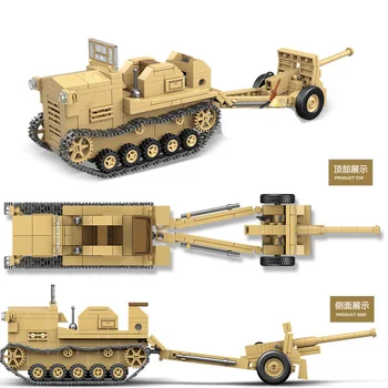 450PCS Japansk 98 traktor og område pistol byggesten WW2 Militær Hær Soldat Tal Våben dele Mursten Legetøj For Børn