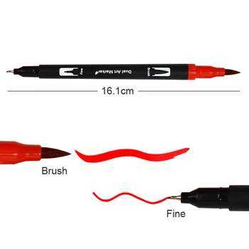 100 Farver Dual Brush Kunst Markører Fin Spids Pen og Pensel Tip Pens for Bullet Tidsskrifter Voksen Farvelægning Bøger Kalligrafi Bogstaver