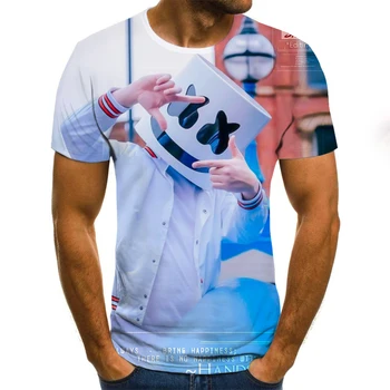2020 Sommer T-shirt Mænd Streetwear O Hals kortærmet t-Shirts Toppe Punk Style Mand Casual Tøj 3D-Print Tshirt