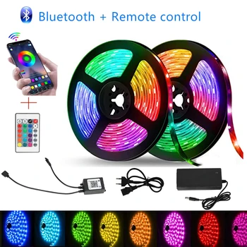 Bluetooth LED Strip Lights RGB 5050 SMD Fleksibel Bånd Vandtæt RGB LED-Lys 5-20M Båndet Diode DC 12V Styre OS, Eller EU STIK