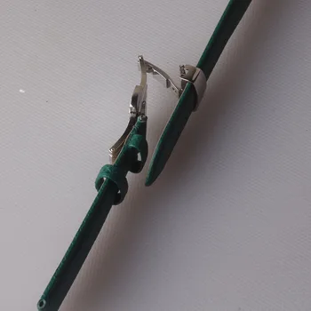 14mm 16mm 18mm 20mm Grønne Watchbands Rustfrit stål sølv spænde Høj Kvalitet Læder Ur band strap armbånd Firben Mønster
