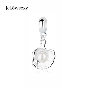Autentisk 925 Sterling Sølv-Perle-Charme Shell Perle Vedhæng Charms Passer Armbånd Halskæde Kvinder DIY Smykker