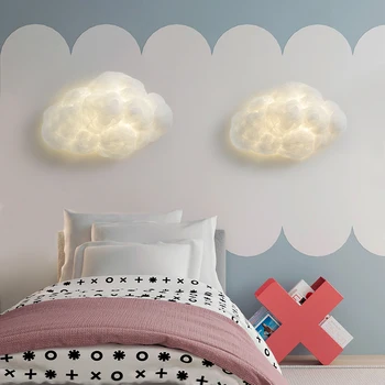 Kreative LED Cloud væglampe Moderne Fiber Soveværelse væglamper Bryllup Børns Rum Indretning Lamper Armatur Inventar