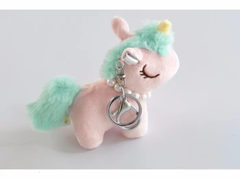 Dejlig 8cm Unicorn Sød Hest Plys Legetøj nøglering Bløde Dyr Dukke Mini Hest Taske Vedhæng Legetøj, Kid Piger Xmas Fødselsdag Gave