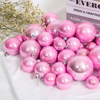 4/5/6/7/8cm Blandet Pink Jul Ball, Jul Fest Jul Bolden Dekoration Festlige Dekorationer Pink Shine Bold