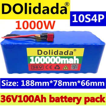 Batteri Oprindelige 36V batteri 10S4P 100Ah batteri 1000W high power batteri 42V 100000mAh Ebike elektrisk cykel BMS