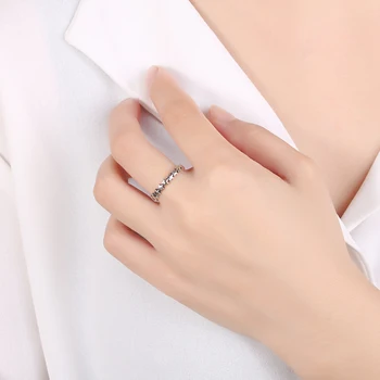 Hot Salg 925 Sterling Sølv Ring Star Ring Mode Fine Smykker Ringe til Kvinder sølvbryllup Finger Ring Smykker