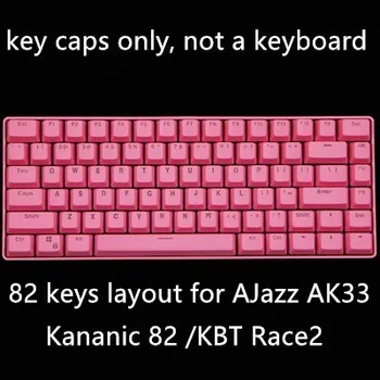 82 Nøgler/pack PBT-Baggrundsbelyst Mekanisk Tastatur tasten caps for AJazz Ak33 Kananic 82 /KBT Race2 82 layout-tasten hætte pink