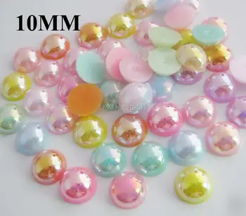 NBNLAN Multi-størrelser AB farver flatback plast pearl knapper til smykker håndværk DIY 200pcs håndlavet sytilbehør