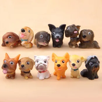 12 pc Søde Hund Dyr Miniature Fe Haven Hjem Huse Dekoration Mini Håndværk Micro Landskabspleje Indretning, DIY Tilbehør