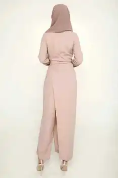 Kontor Dame Kvinder Jumpsuits Party Mode Rompers Muslimske Tøj med Lange Ærmer Elegante Bodyer Lige Jumpsuits LR396