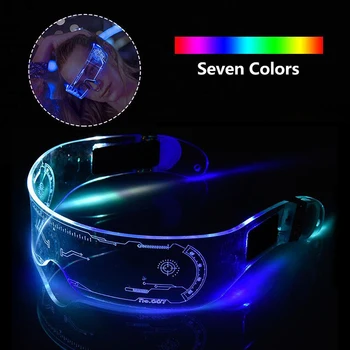 LED-Briller Wire Neon Part Lysende Lys Op Briller Rave Kostume Part Indretning Solbriller Halloween Dekoration d88