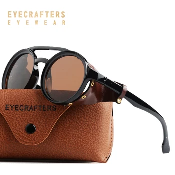 Eyecrafters Retro Runde Solbriller Steampunk Mænd Kvinder Brand Designer Briller Oculos De Sol Nuancer UV-Beskyttelse