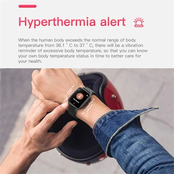 BYKRSEN T1 Smart Ur Med Kroppens Temperatur Måle Mænd Kvinder Smart Armbånd puls, Blodtryk Overvåge Smartwatch