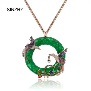 SINZRY vedhæng halskæder cubic zirconia peacock simuleret opal store halskæder kvinder smykker tilbehør