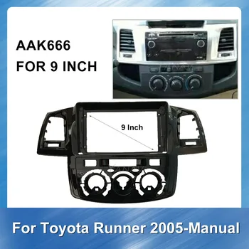 9 Tommer Bil radio Fascia Trim Bezel Ramme For Toyota Runner 2005 Brugervejledning GPS-Navigation Dashboard ABS plast Panel
