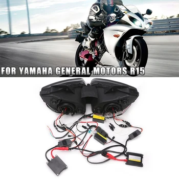 Motorcykel LED Forlygte Forsamling Hoved lygtehuset Holder Foran Hovedet Belysning w/ Pærer Til Yamaha YZF R15 YZF-R15 V2 2011-2016