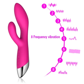 Dobbelt Dildo Vibrator Til Kvinder Dual Vibration, Vandtæt Silikone Magic Stick Vagina Vibrator Stimulere Erotisk Sexlegetøj Til Kvinder