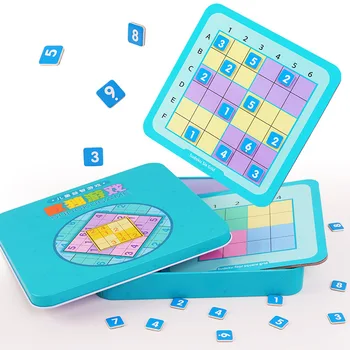 Børn Digitale Spil Skak Ni-firkantet Gitter Sudoku Puslespil Magnetisk Fyldt Digital Træ-Puslespil Legetøj til Børn