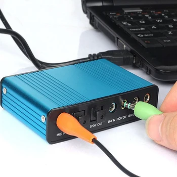 Professionel USB-lydkort 6 Kanal 5.1 Optisk Eksterne Audio-Card Converter CM6206 Chipsæt til Bærbare Desktop