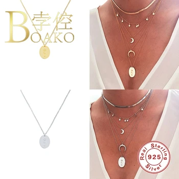 BOAKO Ins Hjerte Halskæde Til Kvinder 925 Sterling Sølv Smykker, Charms Halskæde Gargantilla Plata De Ley 925 Collares #10.4