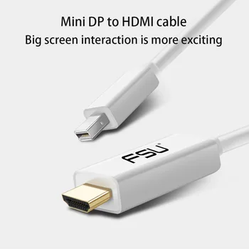 Mini Displayport til HDMI-Kabel, 1080P HD Thunderbolt-Mini-DisplayPort, displayport (DP-til-HDMI-Adapter til Projektor Macbook