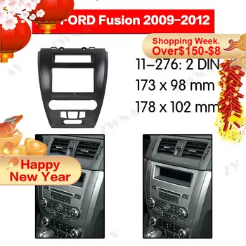 Radio Facia For FORD Fusion 2009-2012 (Sort) 2DIN Beslag dvd-afspiller Fascia Bil Stereo Radio Installation Dash