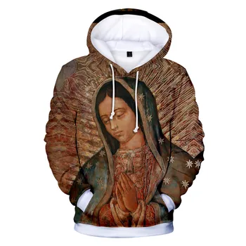12 og 20 År, Kids Hættetrøjer Vor Frue Af Guadalupe Jomfru Maria Katolske Mexico hættetrøjer harajuku 3D design Katolske Mænd/Kvinder Coat