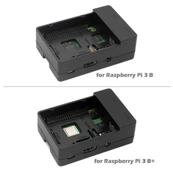 Multifunktionel Beskyttelse Kit til Raspberry Pi 3B+ Tilfældet med Ventilator Aluminium Heatsinks Black Box Shell for Raspberry Pi Sag
