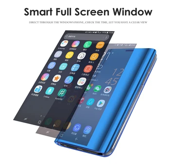 Smart Spejl Flip Cover til Samsung Galaxy A70 Tilfælde Stødsikkert Rustning For SamsungA70 GalaxyA70 Plating Mobiltelefon Tilbage Coque