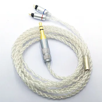 1,2 m DIY Udskiftning Kabel 3,5 mm Sølv forgyldt Opgraderet Wire 4 strand wire kabel For Reparation DIY HIFI 2pin hovedtelefon kabel