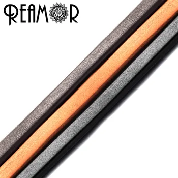 REAMOR 1m/masse Ægte Læder Reb, Bredde 10 mm Flad Læder Snor Til smykkefremstilling-Armbånd