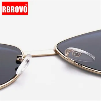 RBROVO Nye Ankomst 2021 Metal Luksus Solbriller Kvinder Vintage Cateye Briller Spejl Retro Oculos De Sol Feminino UV400