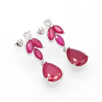 JINYAO Ruby AAA Zircon Drop Form Kvinders Passer til Luksus Smykker i høj Kvalitet Platin belagt Temperament Smykker Til Damer