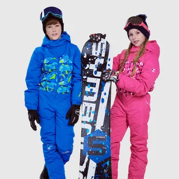 Dollplus Børn Drenge Pige Ski, der Passer Vandtæt, Vindtæt Ski Snowboard Vinter Varm Thermal Hooded i Ét stykke Børn Tøj Sæt