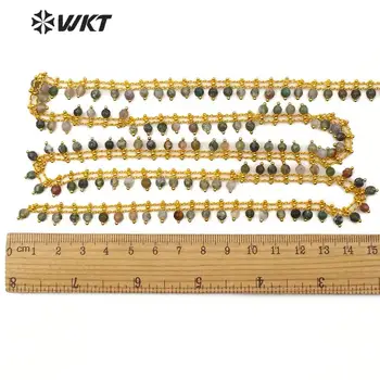 WT-RBC109 WKT Nye Flere Farver Bønner Guld Wire Indpakket Rosenkrans Kæde 5 Meter For Kvinder Stilfulde Smykker at Gøre