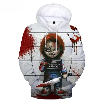 Horror Film, Child ' s Play Hættetrøjer Chucky 3D-Print Hætteklædte Sweatshirts Mænd Kvinder Harajuku Mode Afslappet langærmet Pullover