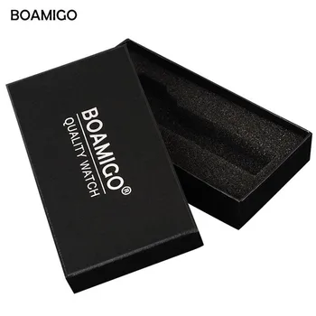 Brand BOAMIGO Led Digital Ur Mænd Auto Dato Fashion Square Mekaniske Armbåndsure Vandtæt Rustfrit Stål Mænds Ure