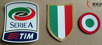 15-16 serie A patches sæt Silikone Serie A +rød coppa Italia Cirkel +Scudetto bryst