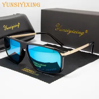 YUNSIYIXING Klassiske Firkantede Mænds Solbriller, Polariserede Udendørs Kørsel Sol Briller Brand Mænd Anti-Glare Briller gafas de sol under 6104