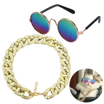 Hund Briller Eye-wear, Hund Solbriller Fotos Rekvisitter, Tilbehør Pet Supplies Kat Briller med Pet Krave Halskæde