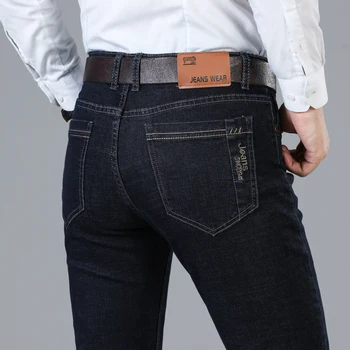 Mænds Brand Stretch Jeans 2020 Nye Business Casual Slim Fit Denim Bukser Sort Blå Bukser, Jeans Mandlige Plus Størrelse 38 40 42