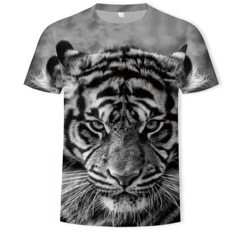 Nye Mænd er T-Shirts, 3D Printet Dyr, Løve, Leopard t-shirt Kort Ærme Sjove Design, Casual Tops Tees Mandlige t-shirt Størrelse S-6X