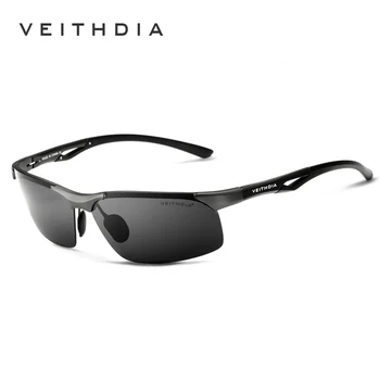 VEITHDIA Solbriller Aluminium Magnesium Uindfattede UV400 Mænd, Solbriller, Polariserede solbriller Briller Tilbehør Til Mænd Mandlige 6591