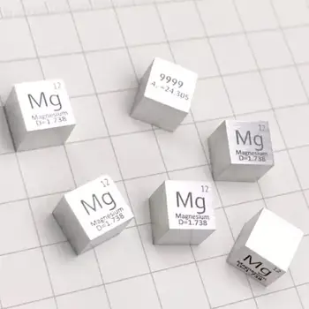 Magnesium, Mg Periodiske Tabel Cube 99.99% Rent Længde 10mm Vægt 1,7 g