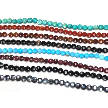 Spænde Form Facetteret Perler natursten Løse Perler til Smykker at Gøre DIY-Halskæde-Armbånd Accessorie Størrelse 4mm