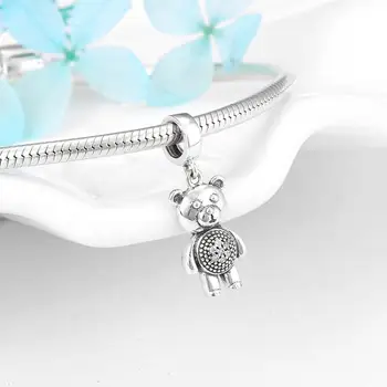 DIY Charm i Sølv Passer Oprindelige Europæiske Armbånd Perler 925 Sterling Sølv Kærlighed Dingle Charms Julegave Apple Bære Perle